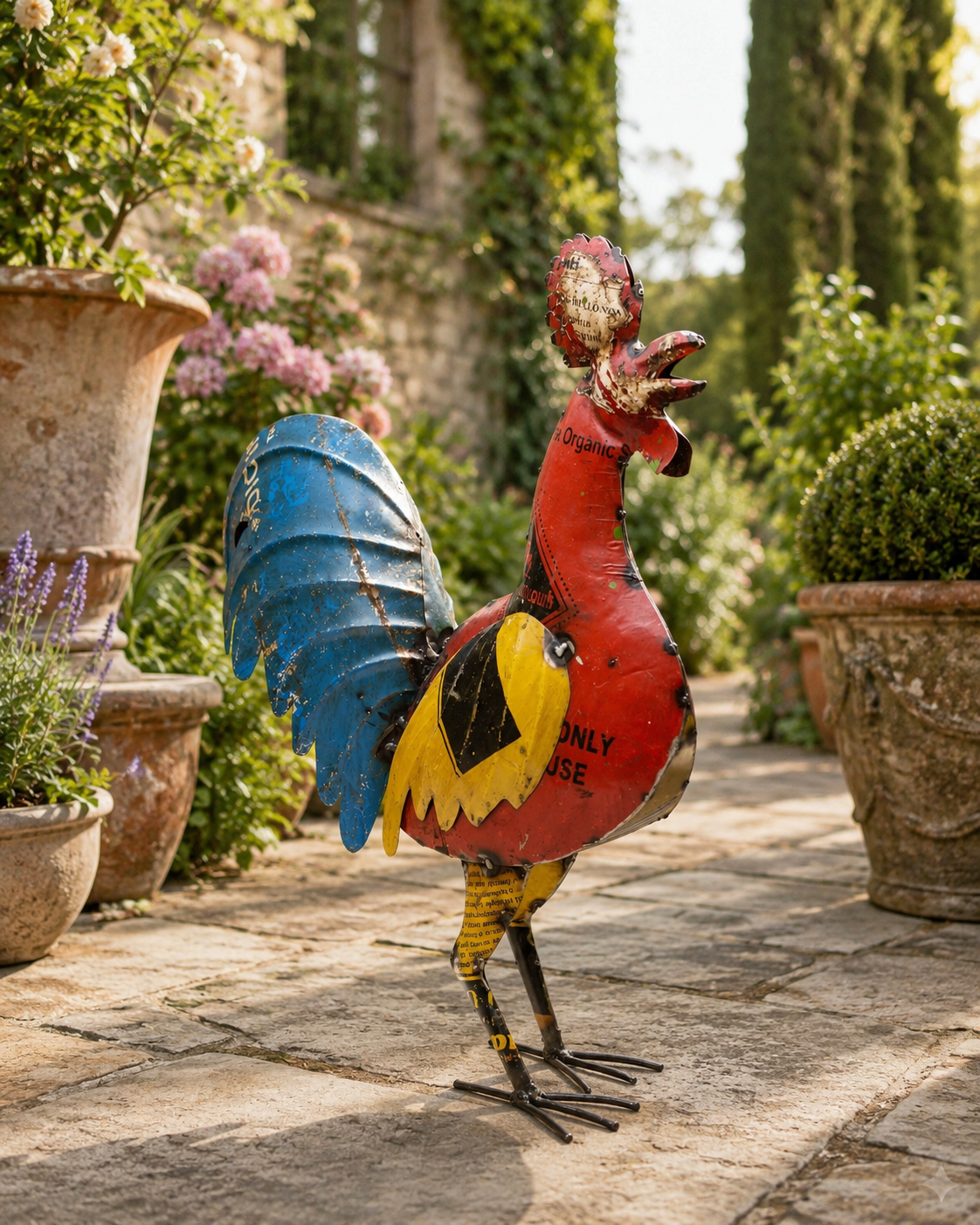 Recycled Iron Rooster (Large)