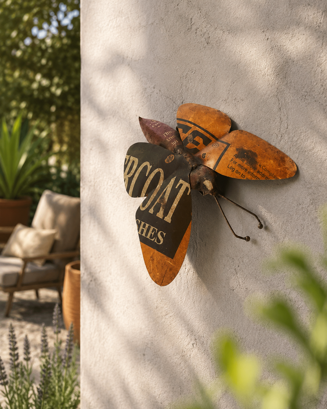 Recycled Iron Wall Mount Butterfly