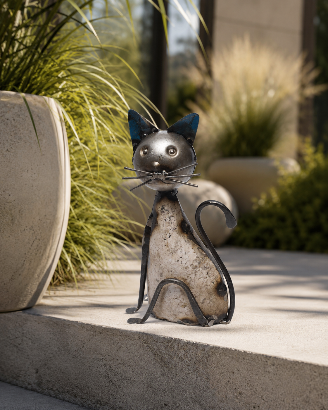 Recycled Iron Standing Cat