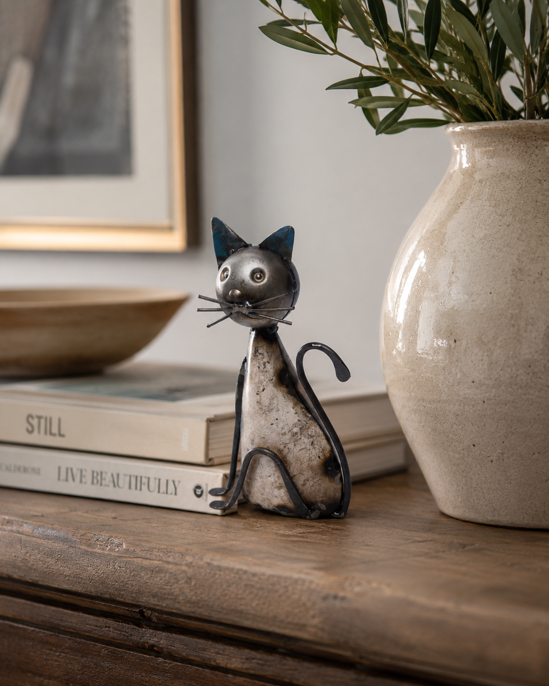 Recycled Iron Standing Cat