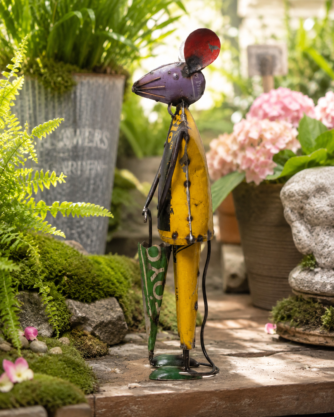 Recycled Iron Mouse With Umbrella
