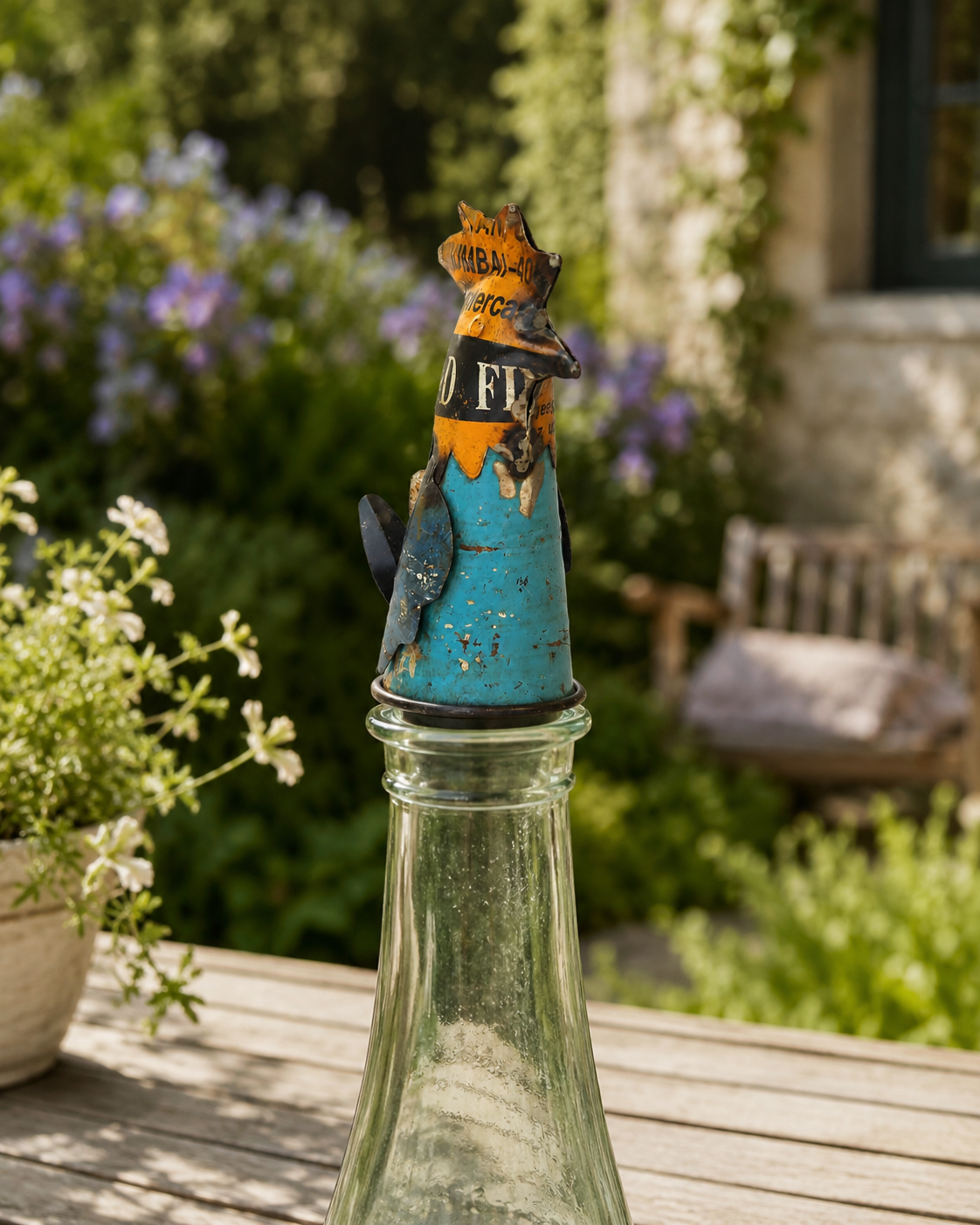 Recycled Iron Bird Bottle Top