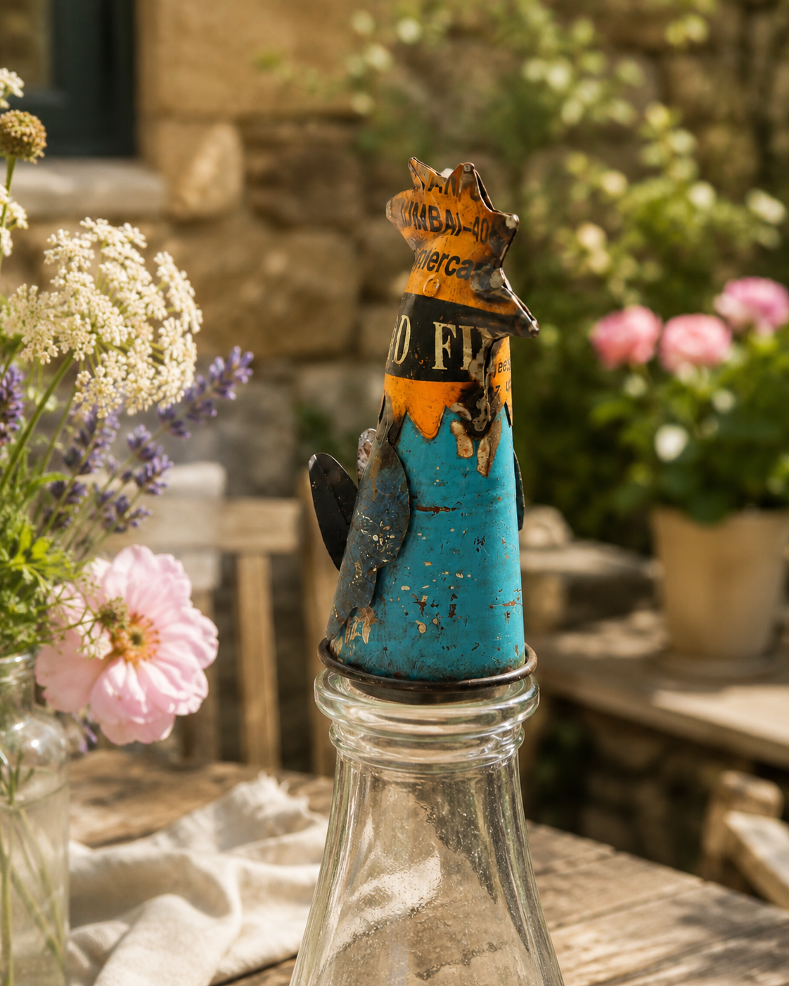 Recycled Iron Bird Bottle Top