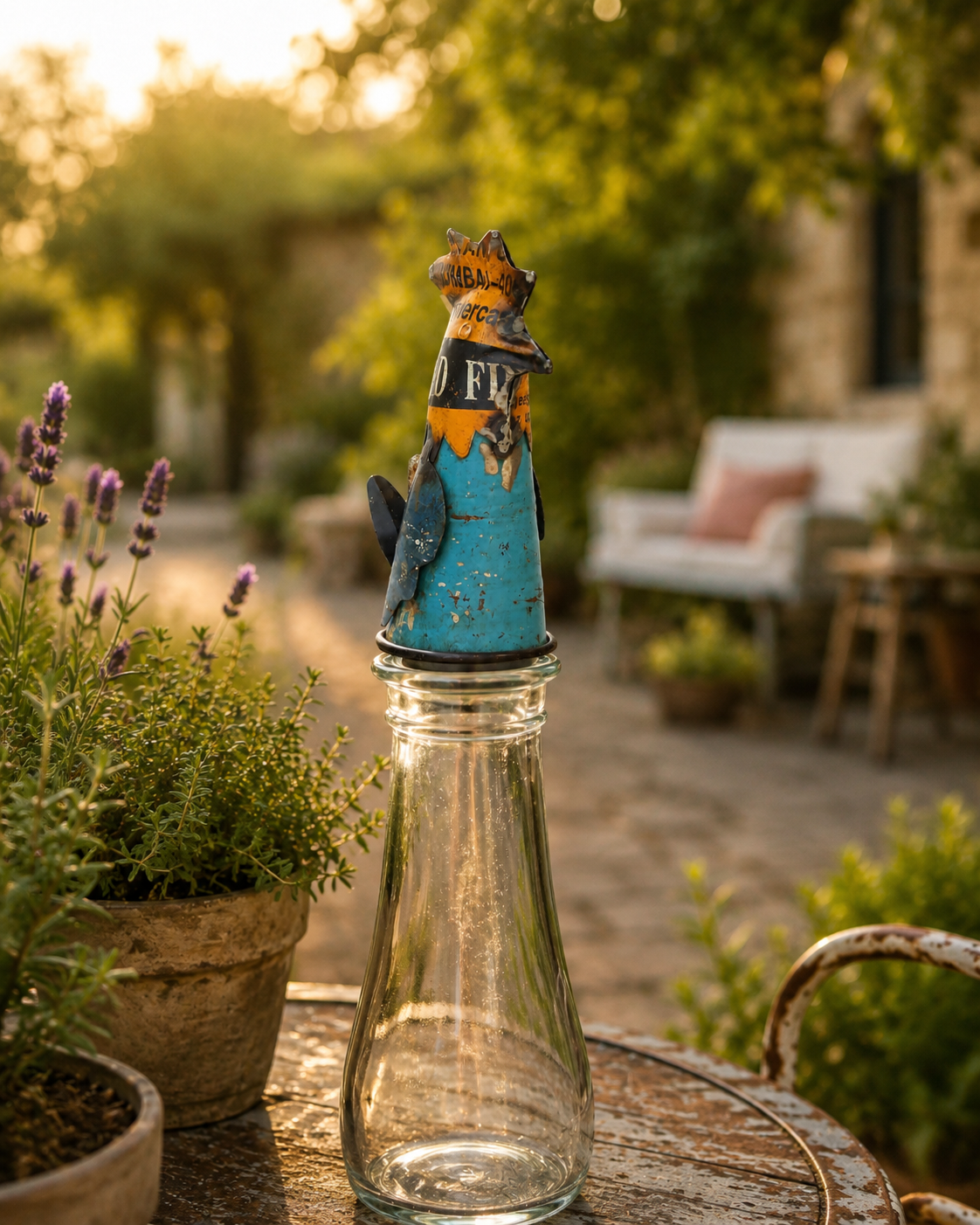 Recycled Iron Bird Bottle Top